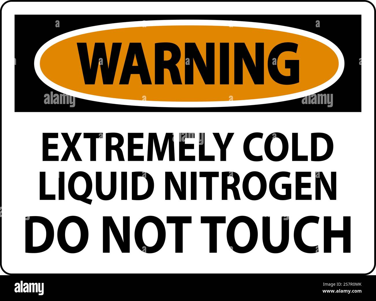 Warning Sign Extremely Cold Liquid Nitrogen Do Not Touch Stock Vector