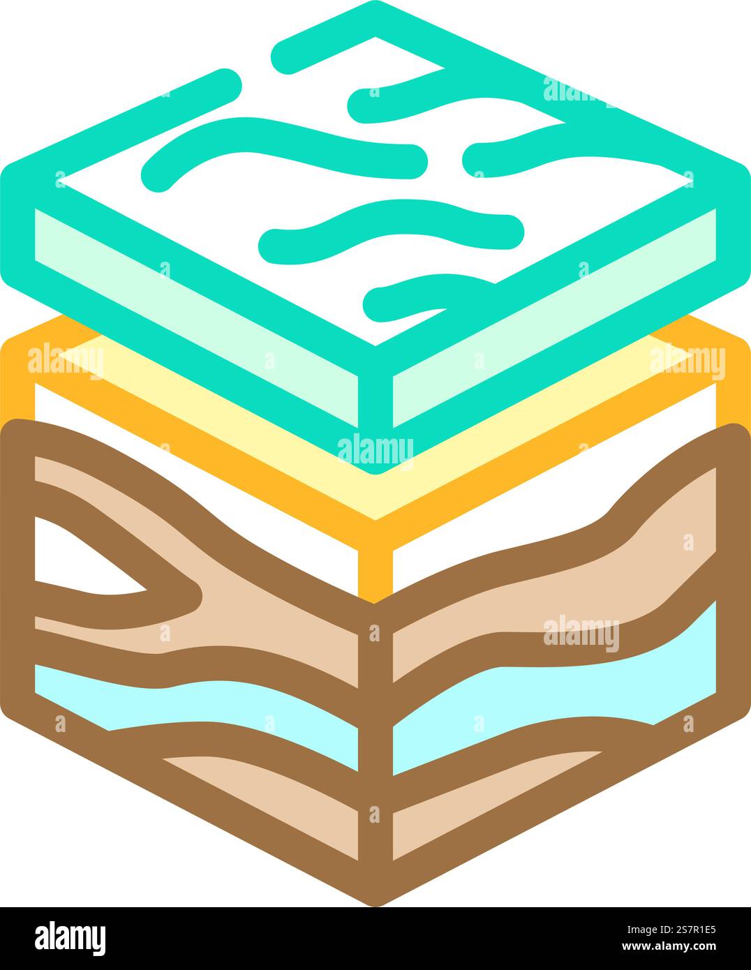 Geological Modeling Color Icon Vector Geological Modeling Sign