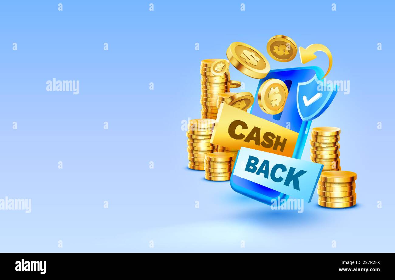 Cash back service, financial payment label. Vector illustration. Cash ...