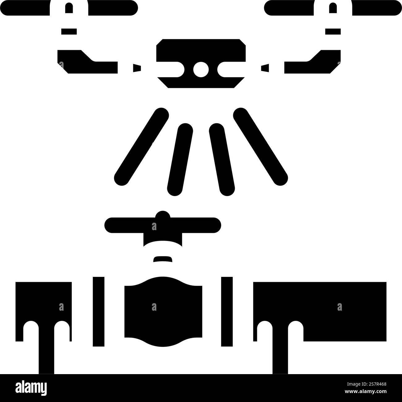 pipeline inspection drone glyph icon vector. pipeline inspection drone ...