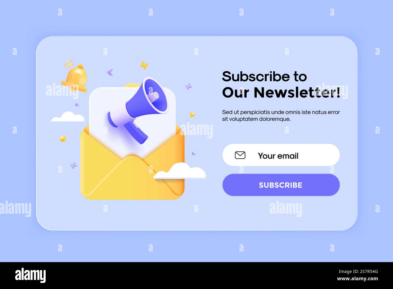 Subscribe to newsletter banner template with letter envelope and ...