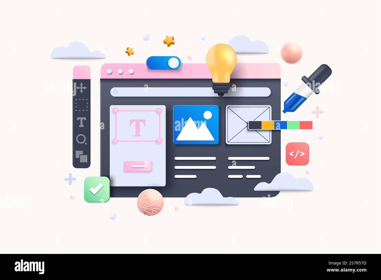 Web UI-UX design, web development concept. Web design, application ... image.