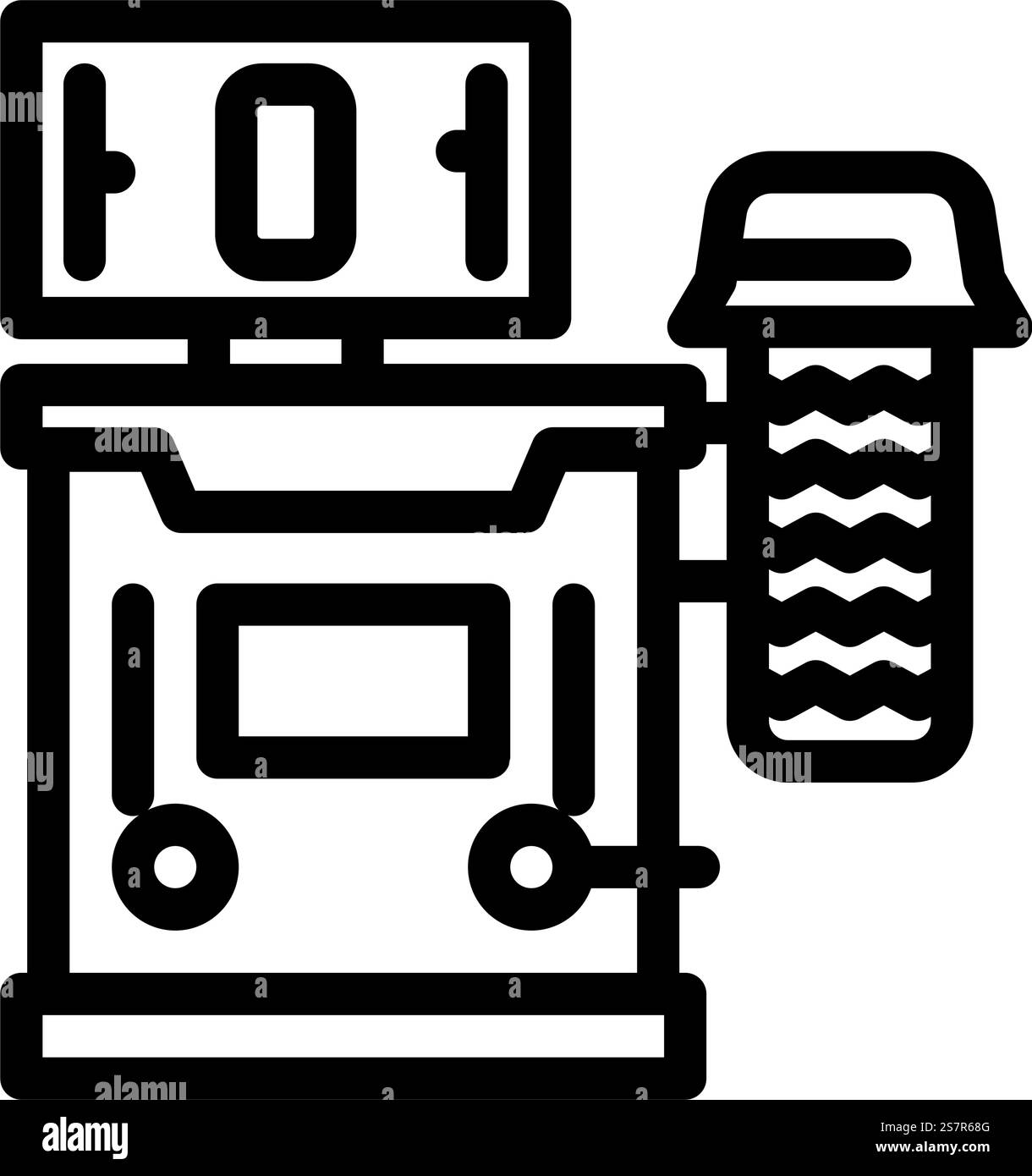 wheel balancing car mechanic line icon vector. wheel balancing car ...
