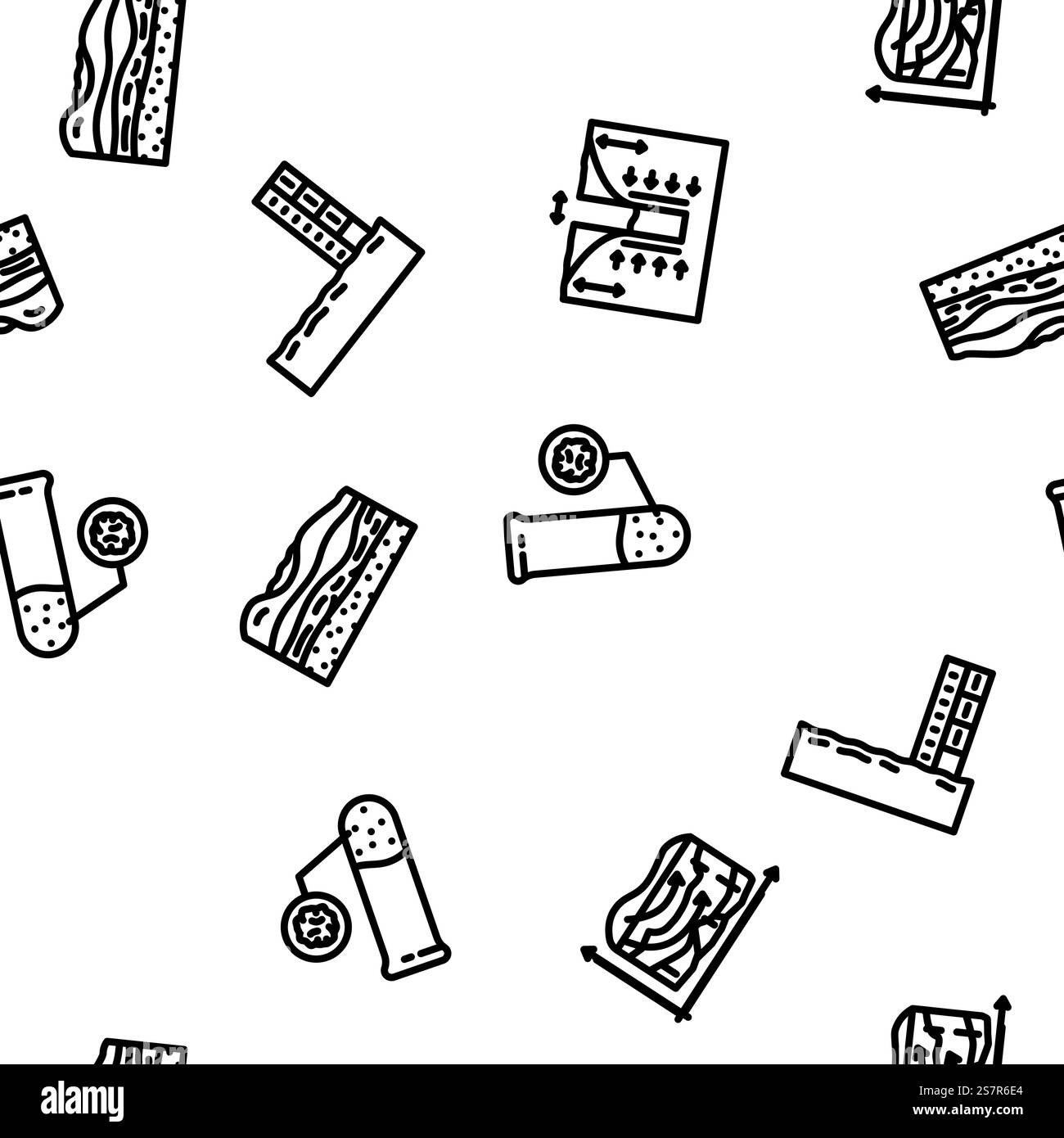 hydrogeologist industrial vector seamless pattern thin line illustration. hydrogeologist industrial seamless pattern vector Stock Vector