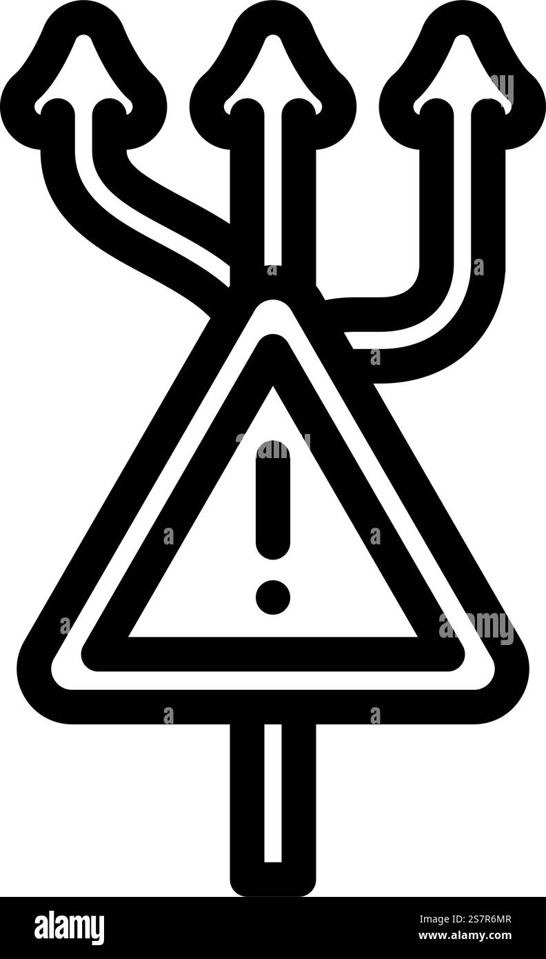 decision making risk line icon vector. decision making risk sign ...