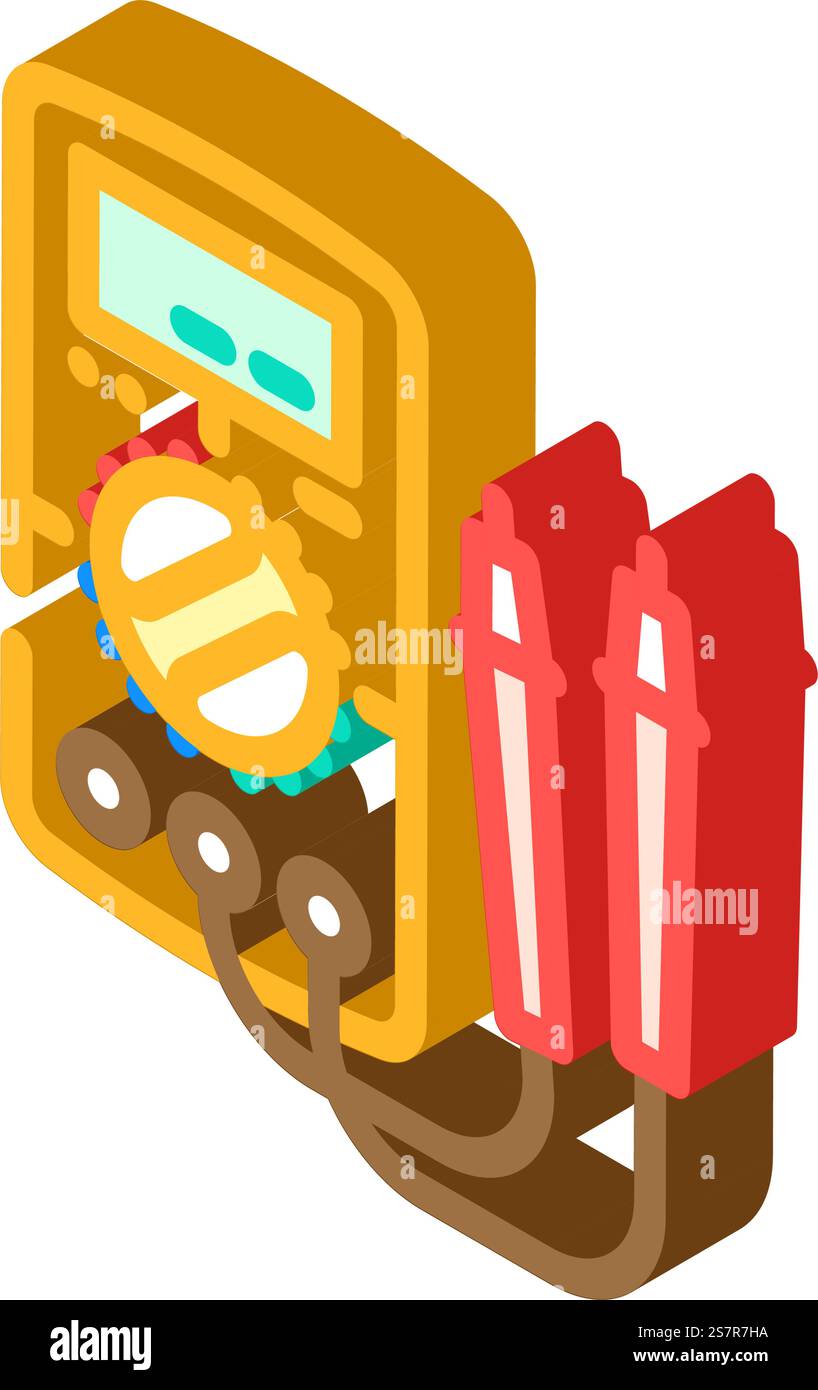 multimeter testing electronics isometric icon vector. multimeter ...