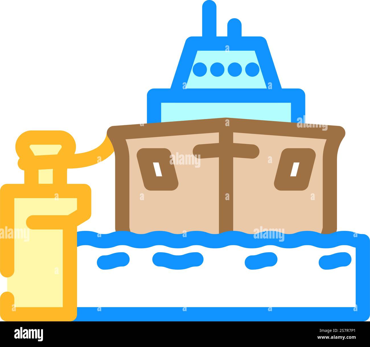 ship mooring marine color icon vector. ship mooring marine sign ...