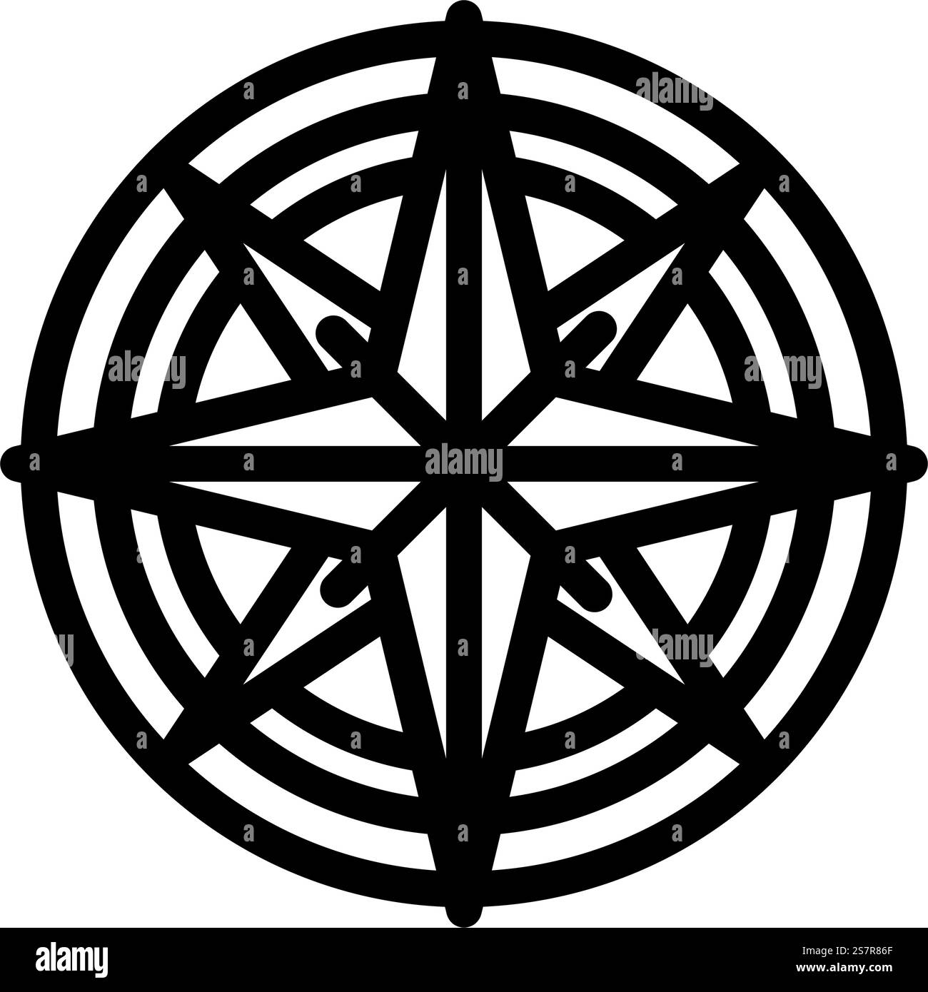 compass tattoo art vintage line icon vector. compass tattoo art vintage ...
