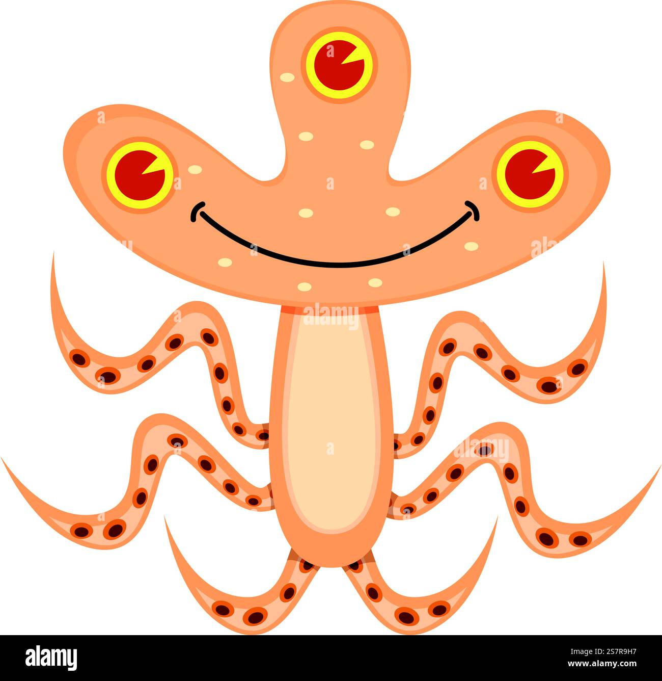 Smiling fantasy creature. Cheerful beast. Cartoon animal isolated on ...