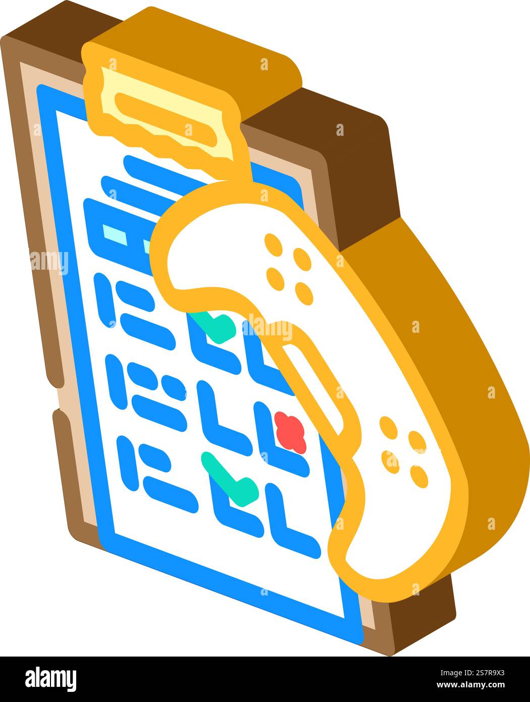 testing game development isometric icon vector. testing game development sign. isolated symbol illustration. testing game development isometric icon vector illustration Stock Vector