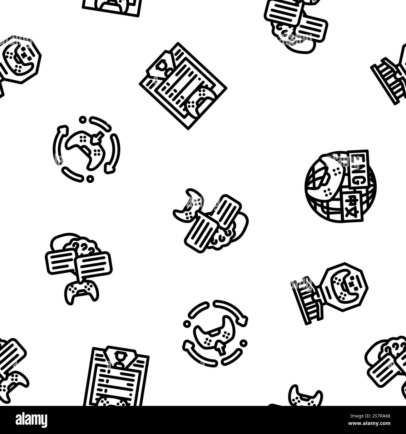 game development software vector seamless pattern thin line illustration. game development software seamless pattern vector Stock Vector