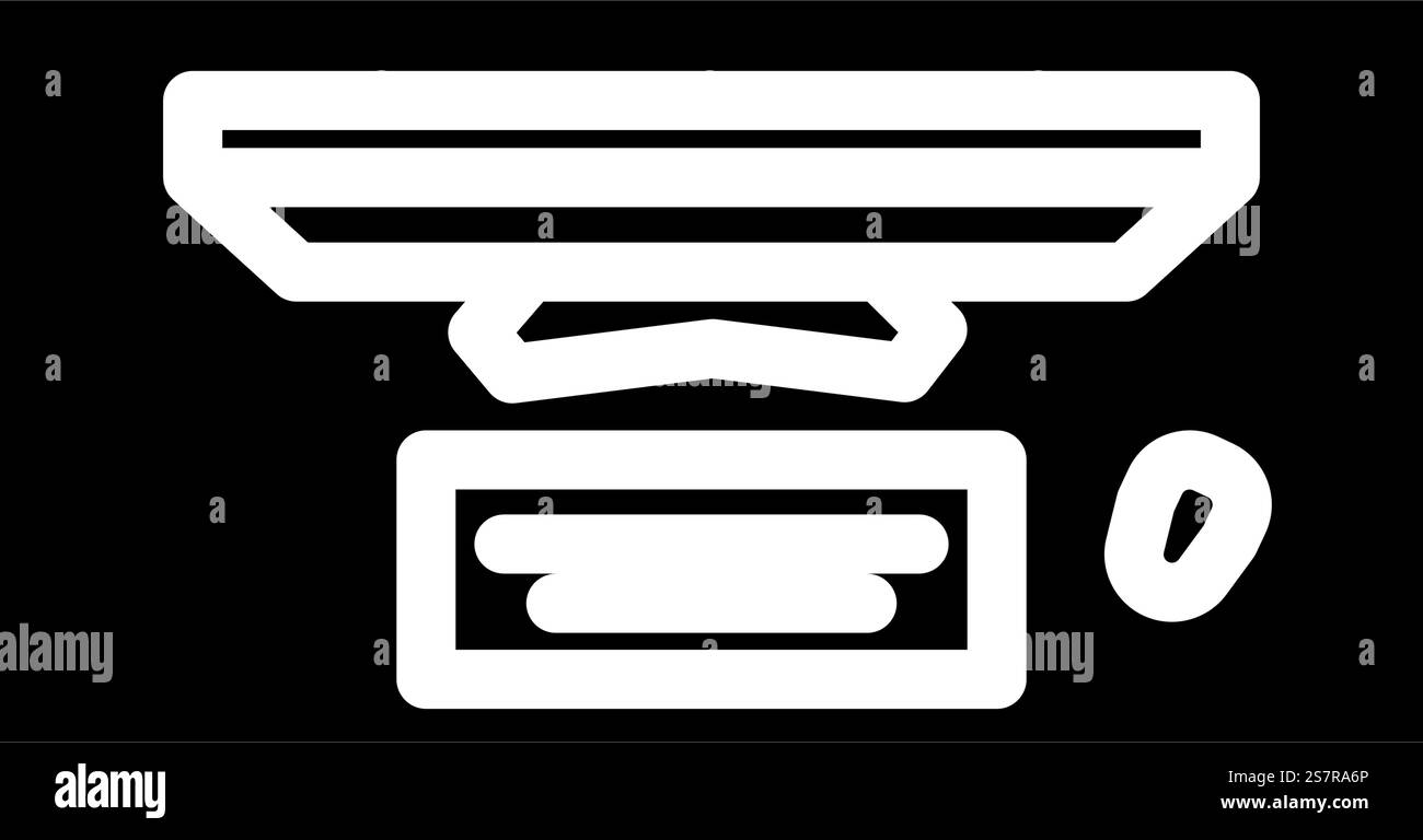 computer table monitor top view glyph icon vector. computer table ...