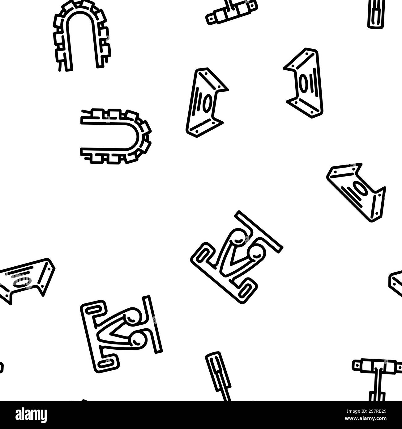 furniture fitting construction vector seamless pattern thin line illustration. furniture fitting construction vector seamless pattern Stock Vector