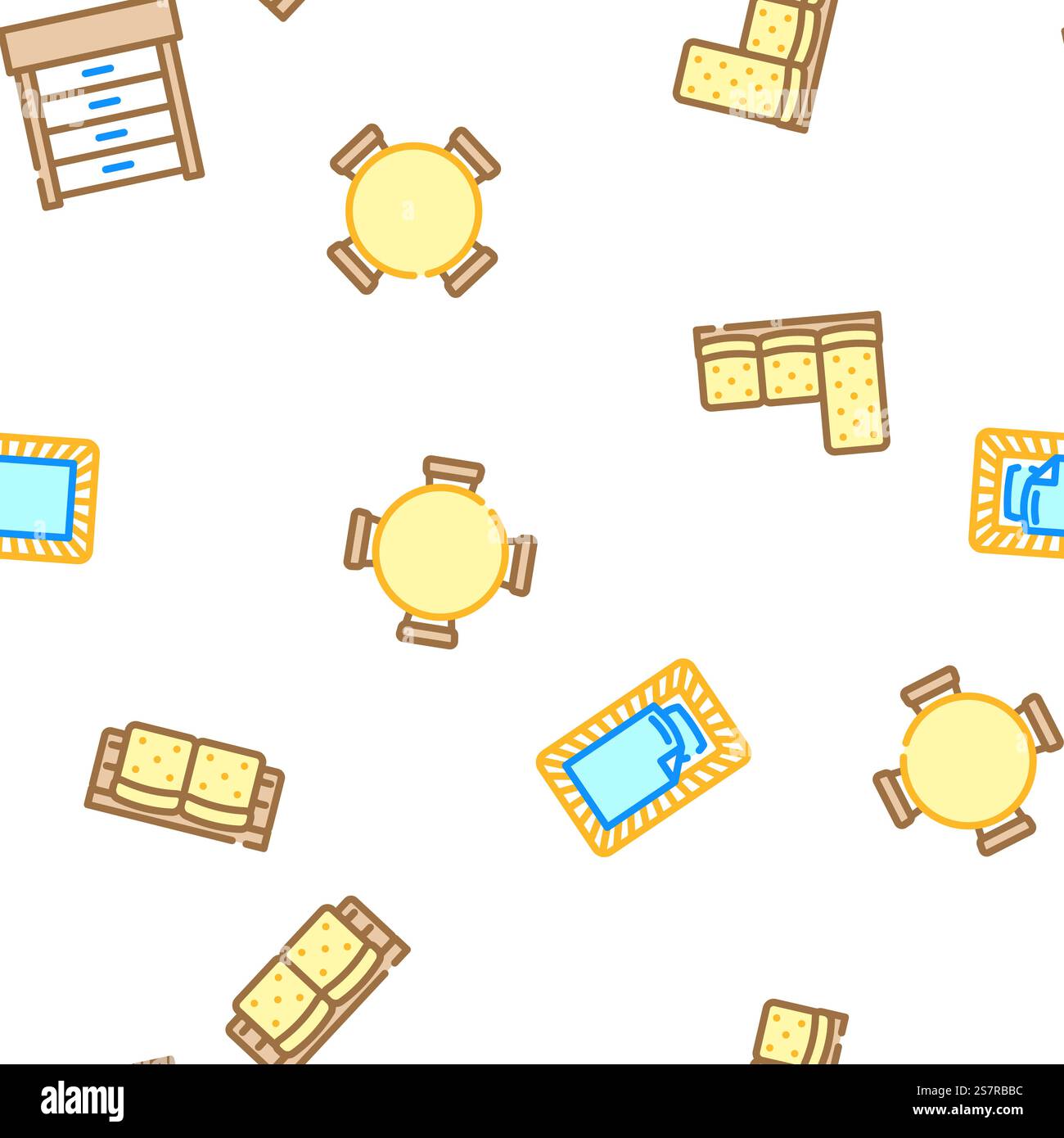 plan floor home vector seamless pattern thin line illustration. plan floor home seamless pattern vector Stock Vector