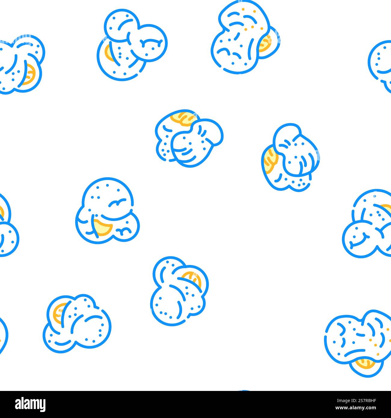 popcorn food snack cinema vector seamless pattern thin line illustration. popcorn food snack cinema vector seamless pattern Stock Vector