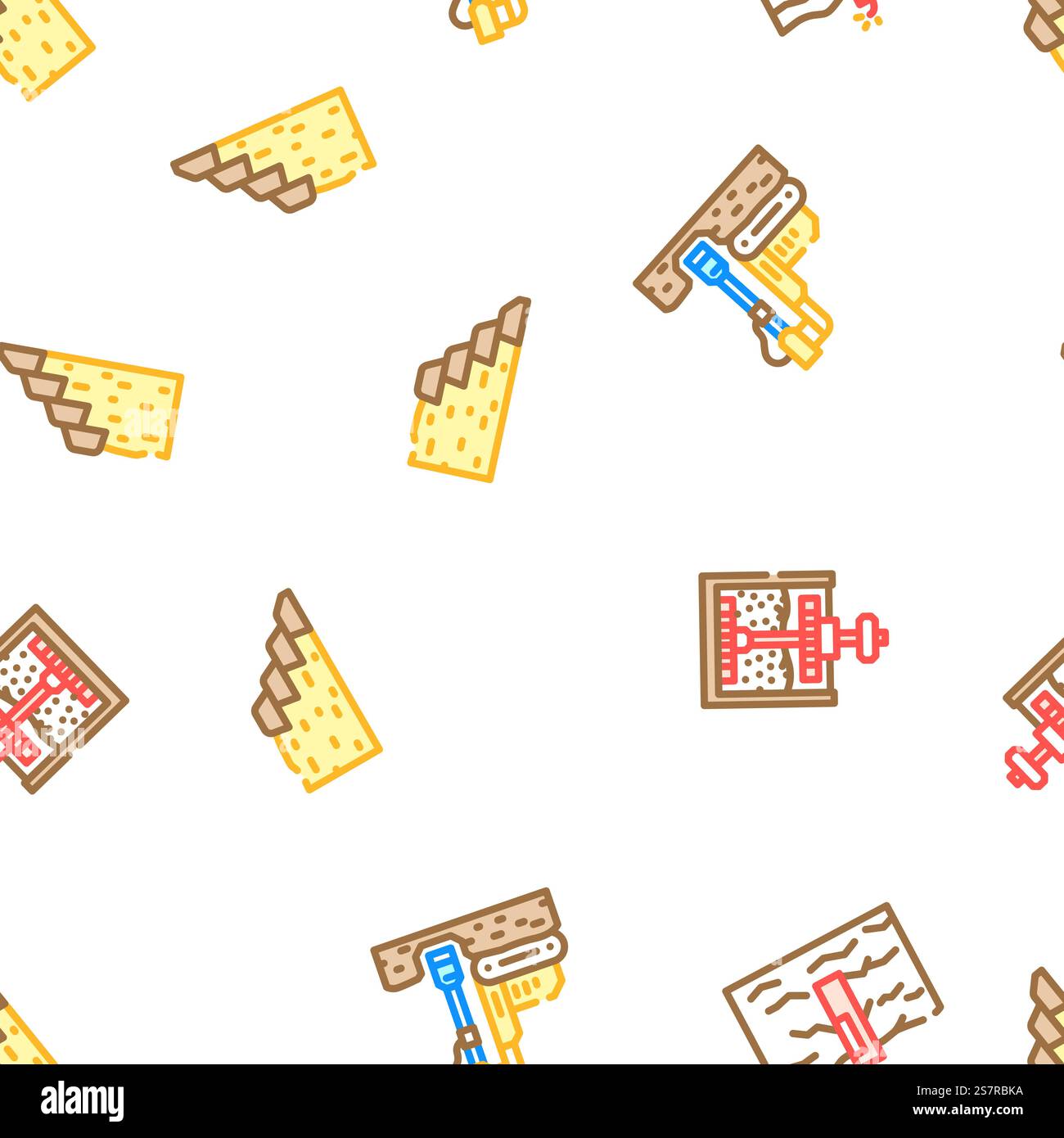 mining engineer industry vector seamless pattern thin line illustration. mining engineer industry seamless pattern vector Stock Vector