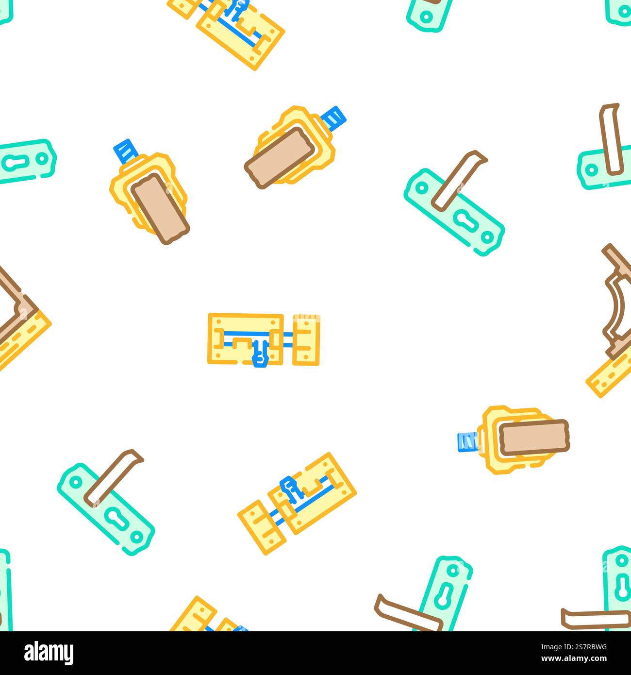 furniture fitting construction vector seamless pattern thin line illustration. furniture fitting construction vector seamless pattern Stock Vector