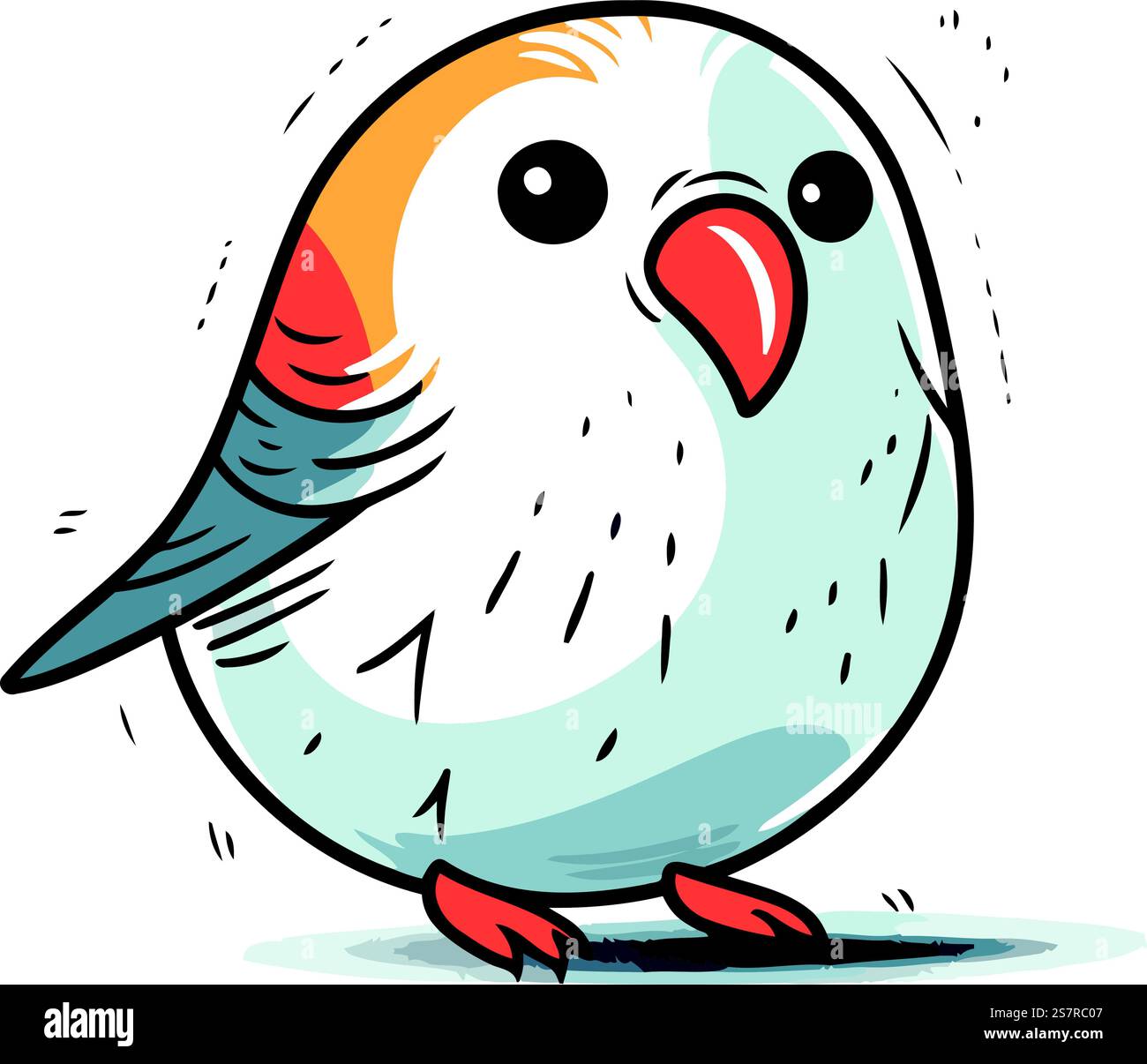 Vector illustration of a cute little bird. Isolated on white background ...