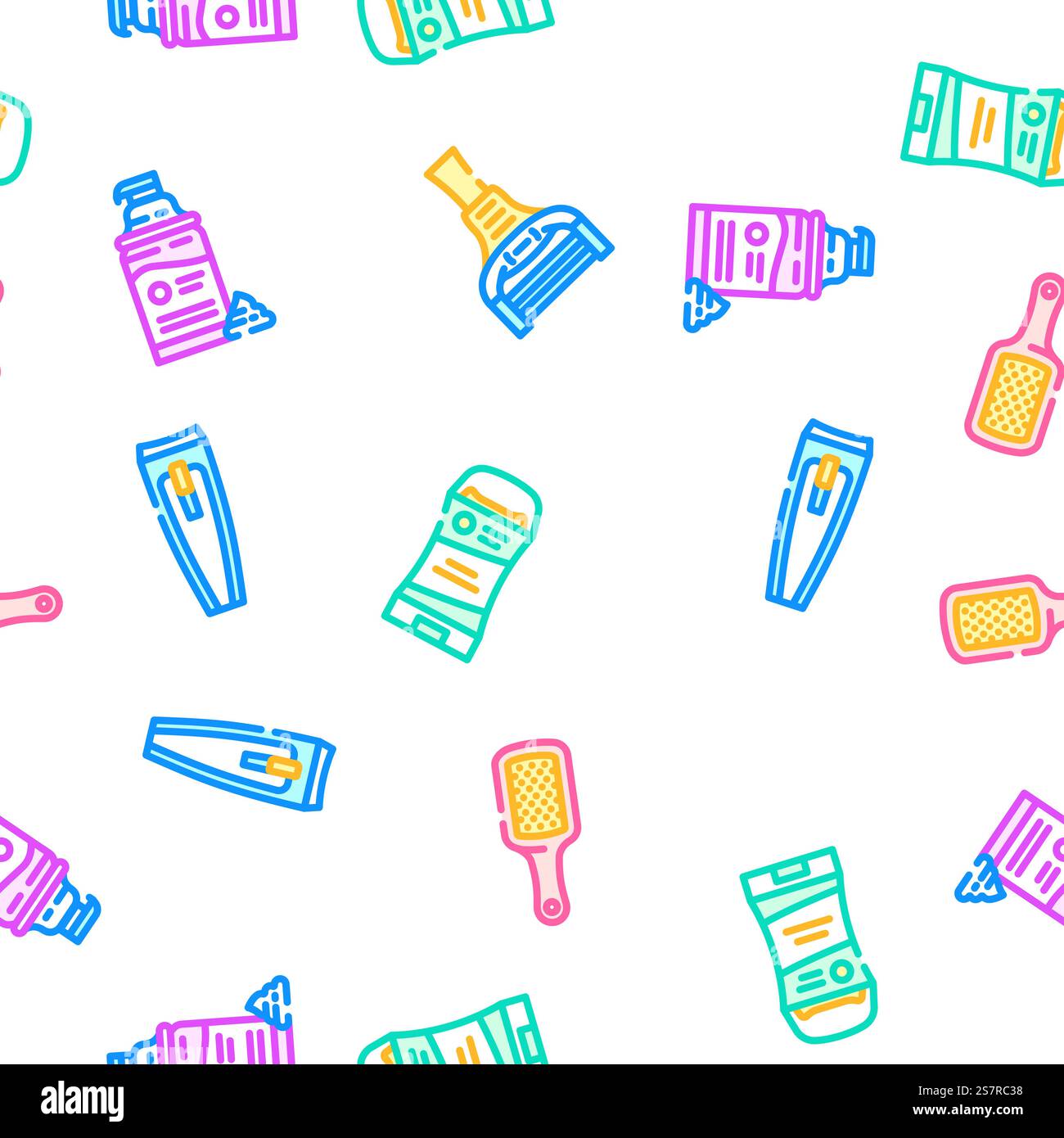 hand clean soap virus vector seamless pattern thin line illustration. hand clean soap virus vector seamless pattern Stock Vector