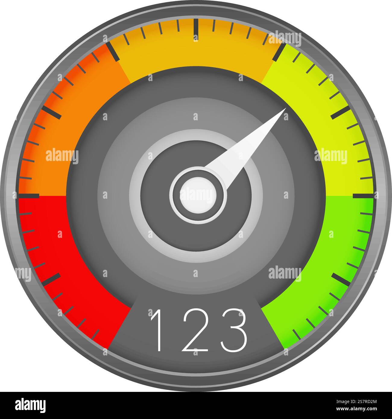 Round color meter. Speed measurement device icon isolated on white ...