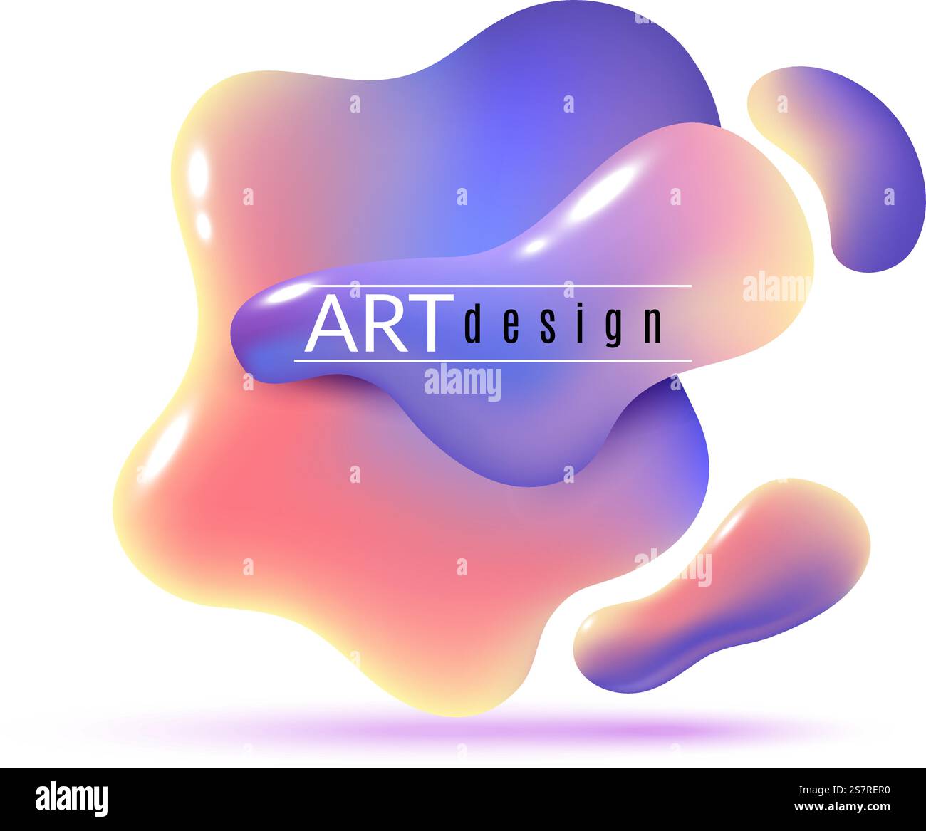 Paint flow forms banner with title template isolated on white ...