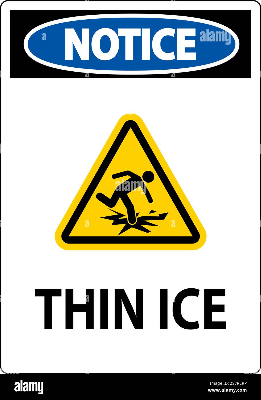 Water Safety Sign Danger - Thin Ice Stock Vector Image & Art - Alamy