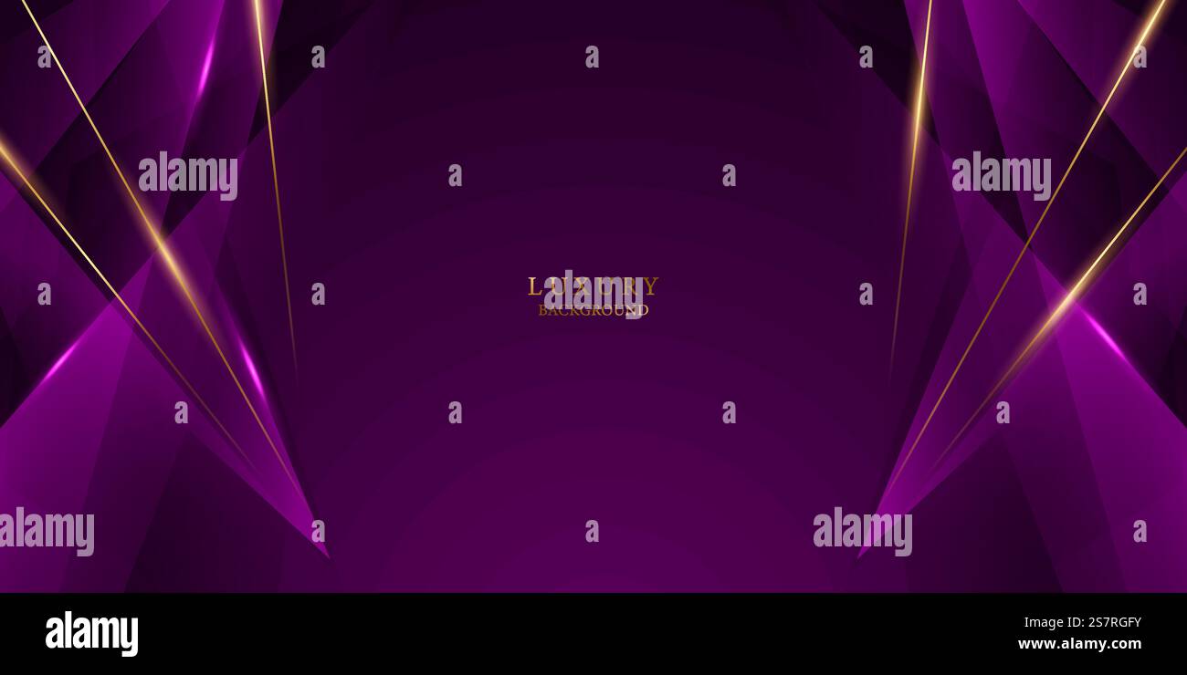 purple abstract background with luxury golden elements vector ...