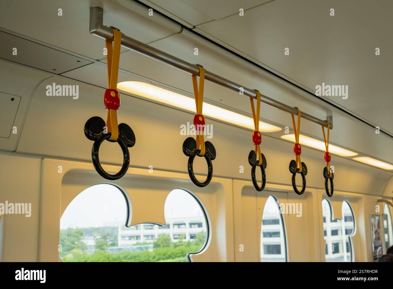 Maihama, Urayasu, Chiba, Japan -APR 18 , 2024:The interior view of the Disney Rapid Transit car Stock Photo