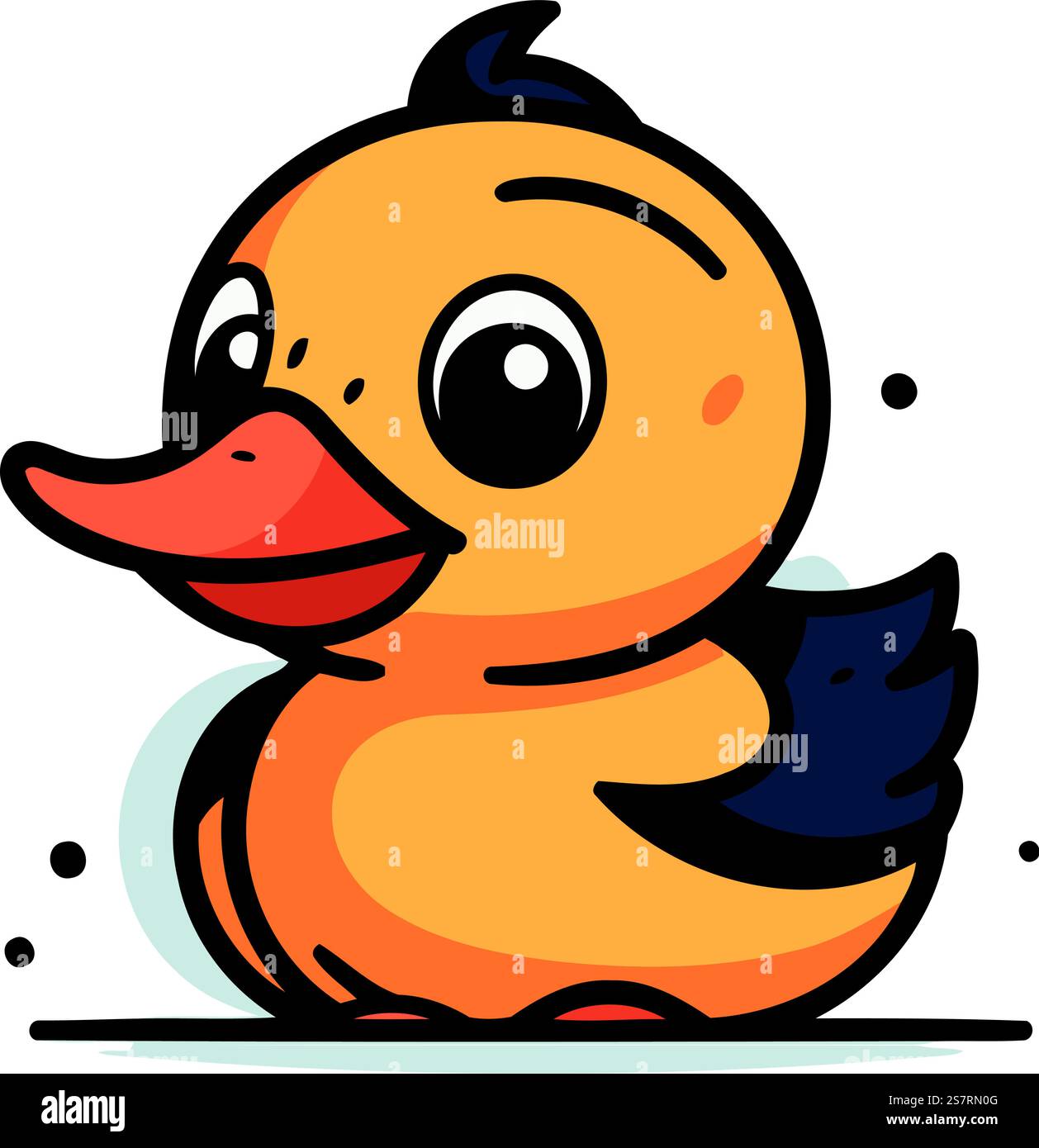 Cute cartoon rubber duck. Vector illustration isolated on white ...