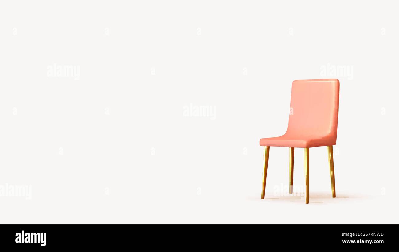 Modern chair. Realistic 3d chair isolated with shadow. Vector ...