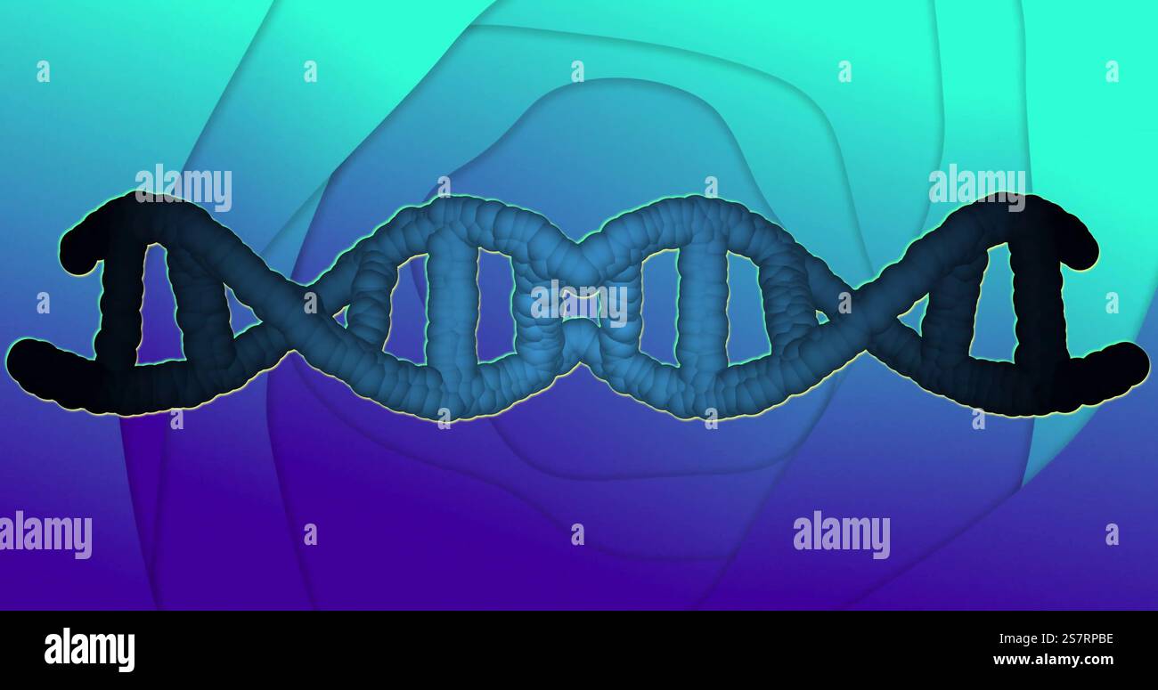 Strand Shape Image of dna strand over blue shapes moving Stock Photo - Alamy