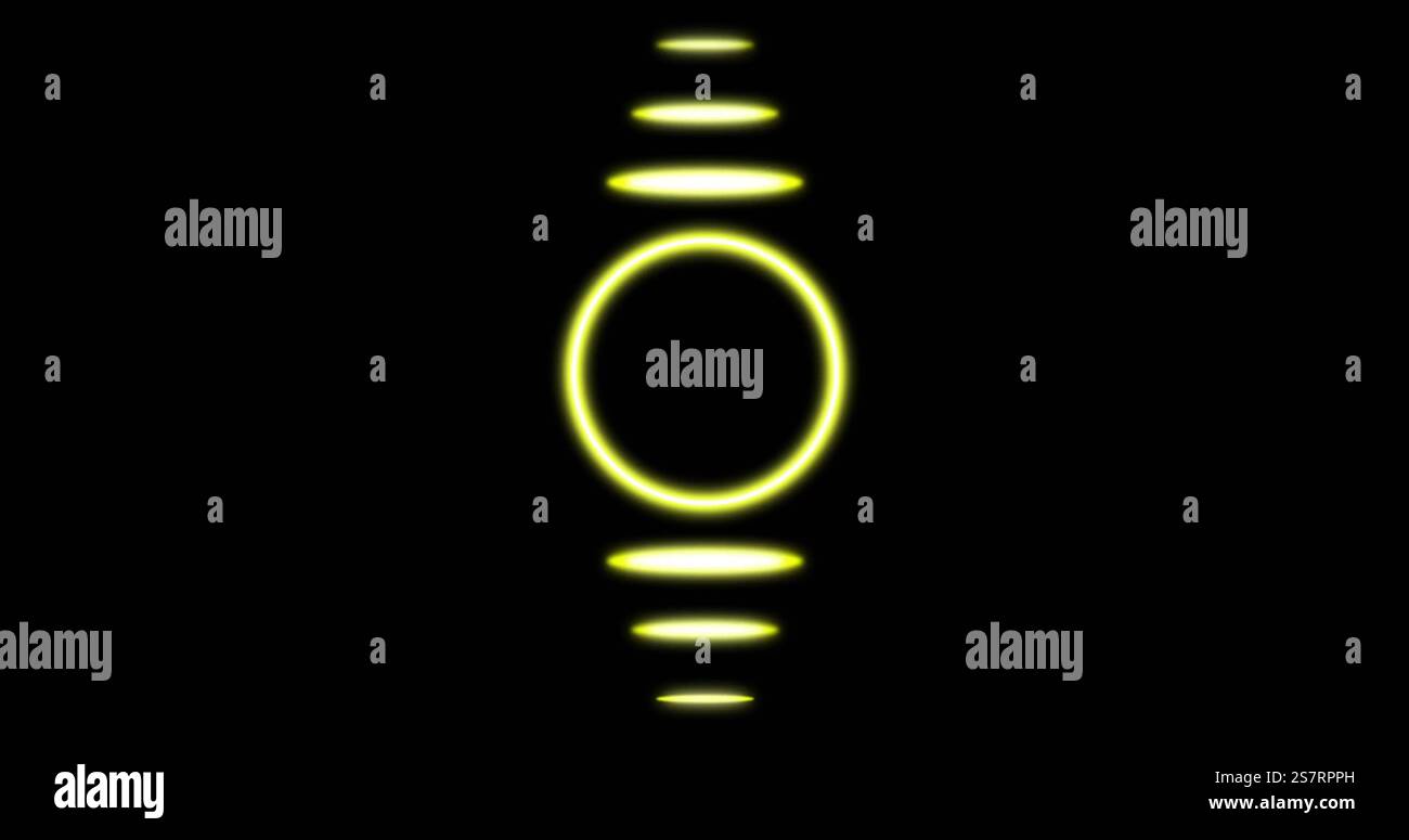Lock icon and neon lines, data security image Stock Photo