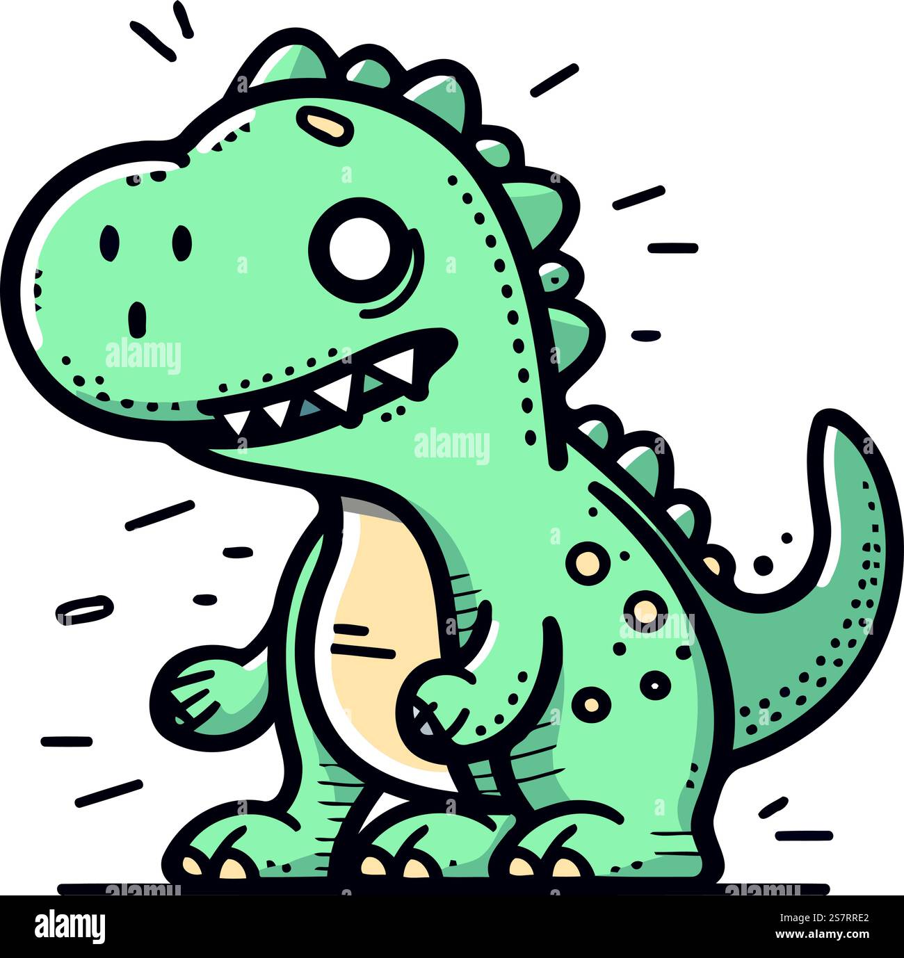 Cute cartoon dinosaur. Vector illustration isolated on a white ...