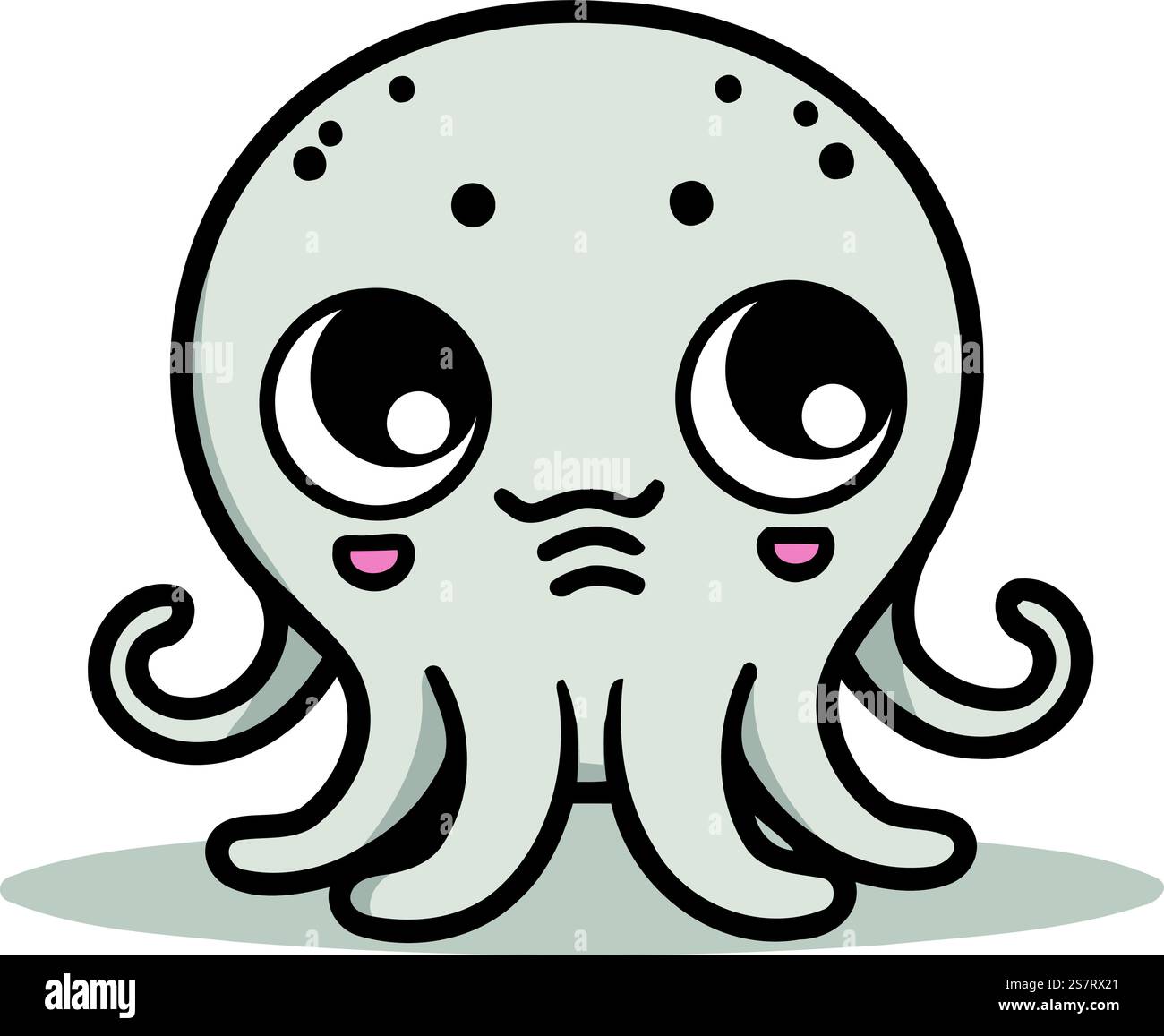 Cute Octopus Cartoon Mascot Character Vector Illustration. Stock Vector