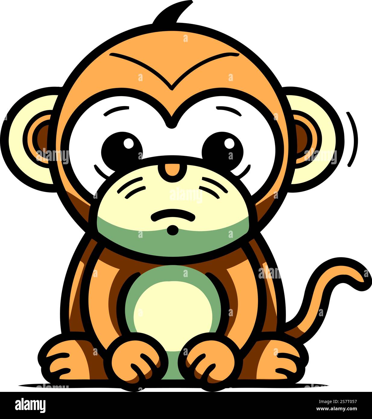 Cute cartoon monkey. Vector illustration isolated on a white background ...
