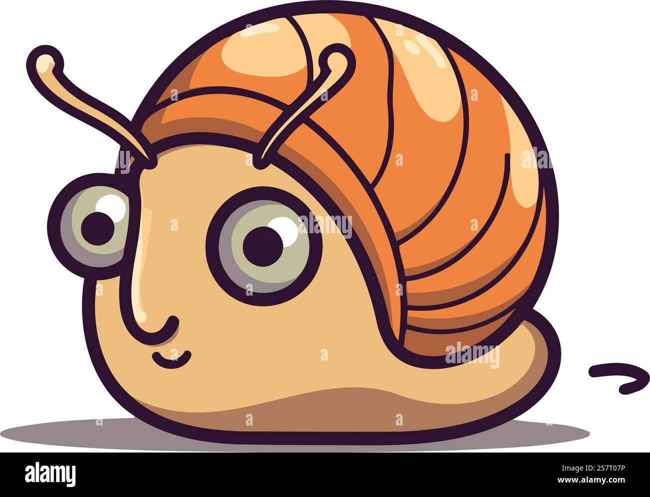 Cute cartoon snail. Vector illustration. Isolated on white background ...