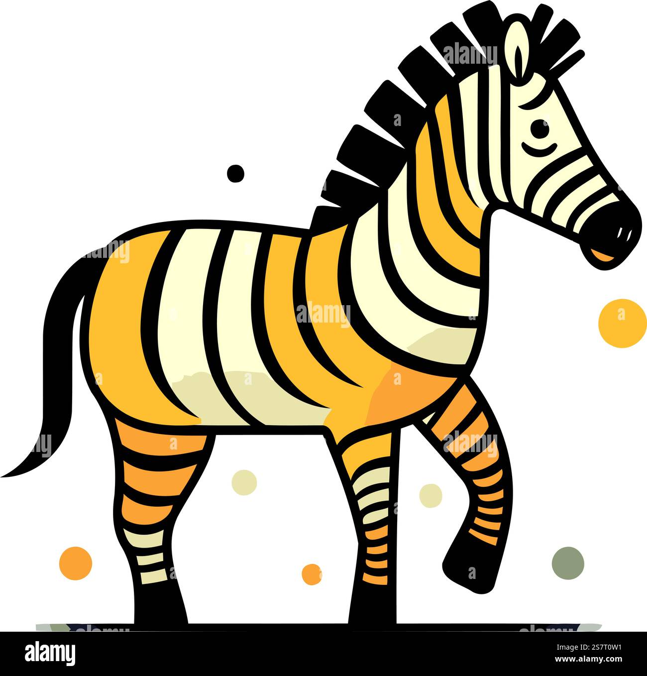 Zebra. Vector illustration. Isolated on a white background Stock Vector ...