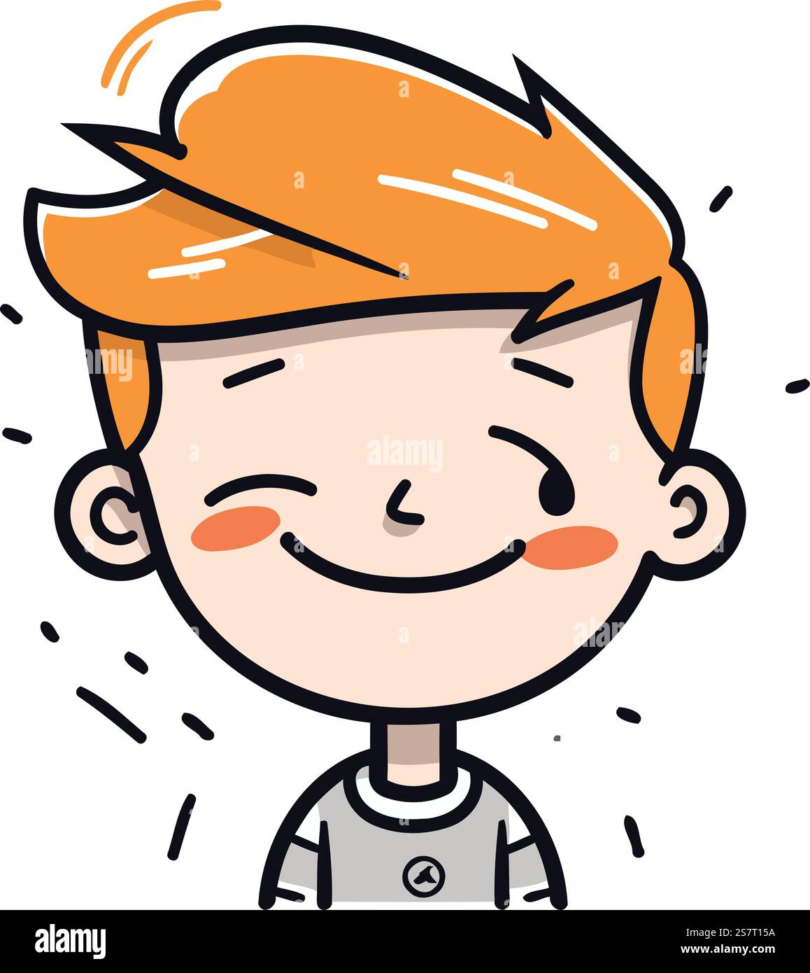 Vector illustration of a happy boy smiling and laughing. Cute cartoon ...