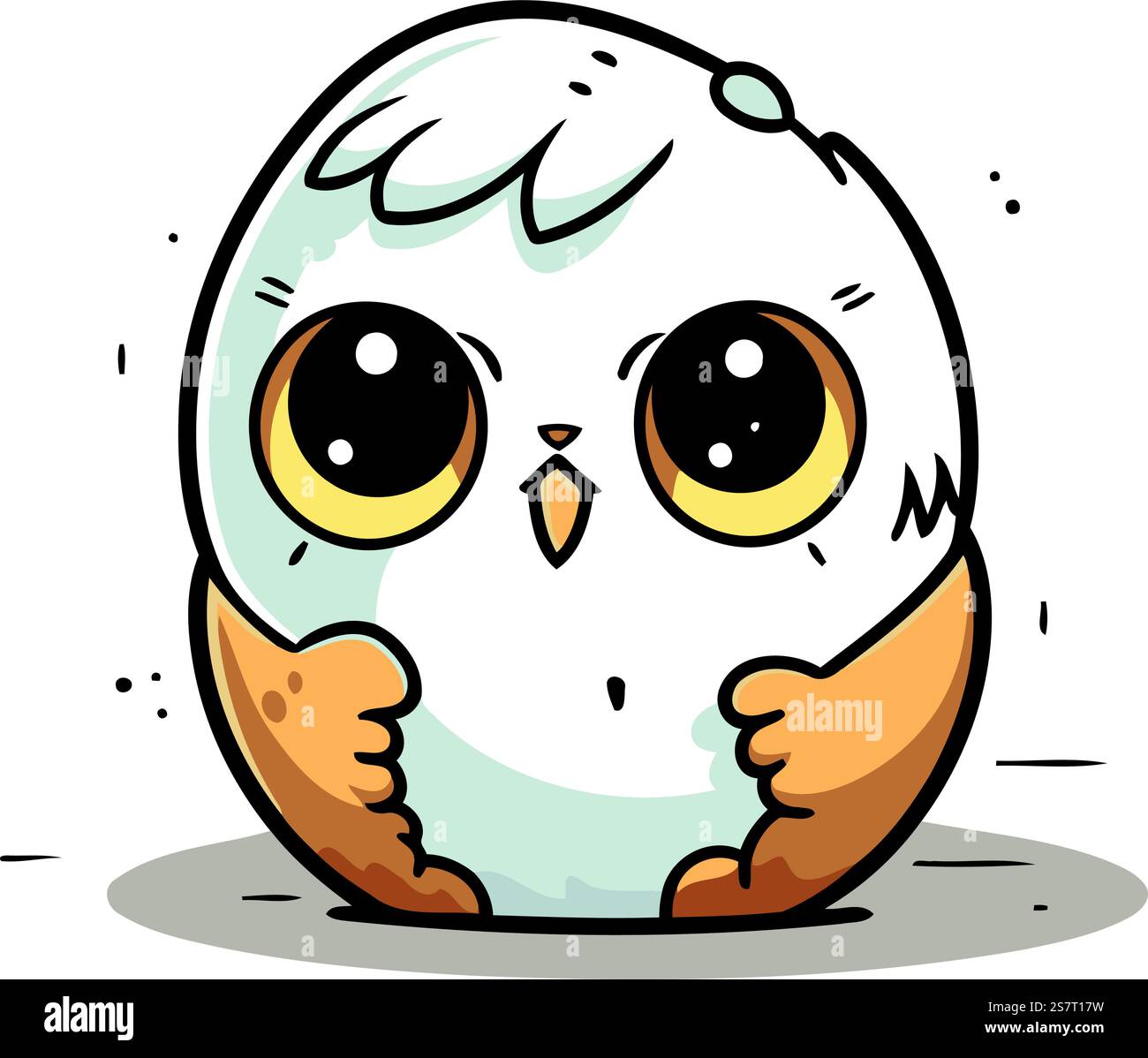 Cute cartoon owl. Vector illustration isolated on a white background ...