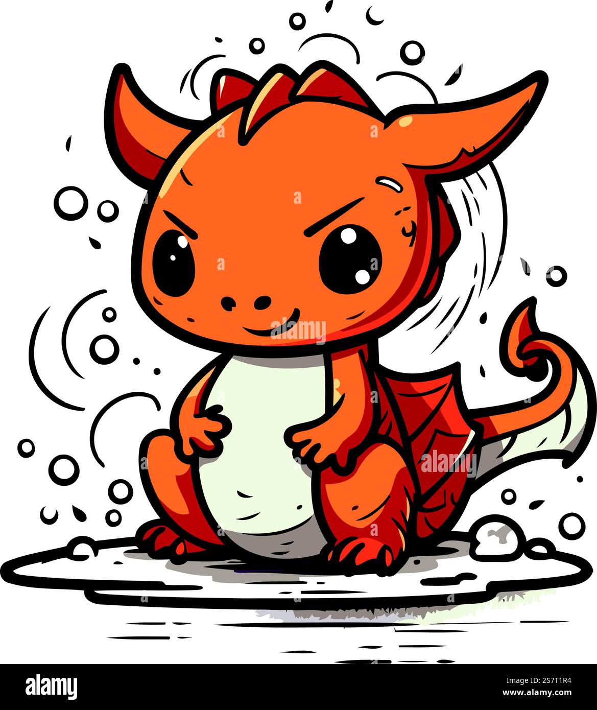 Cute cartoon fox character sitting on surfboard. Vector illustration ...