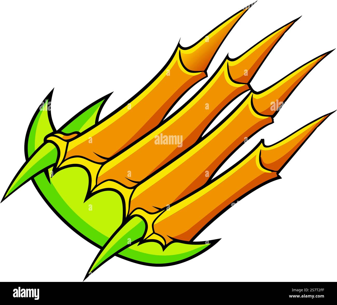 Sharp animal claws cartoon illustration, featuring detailed talons and ...