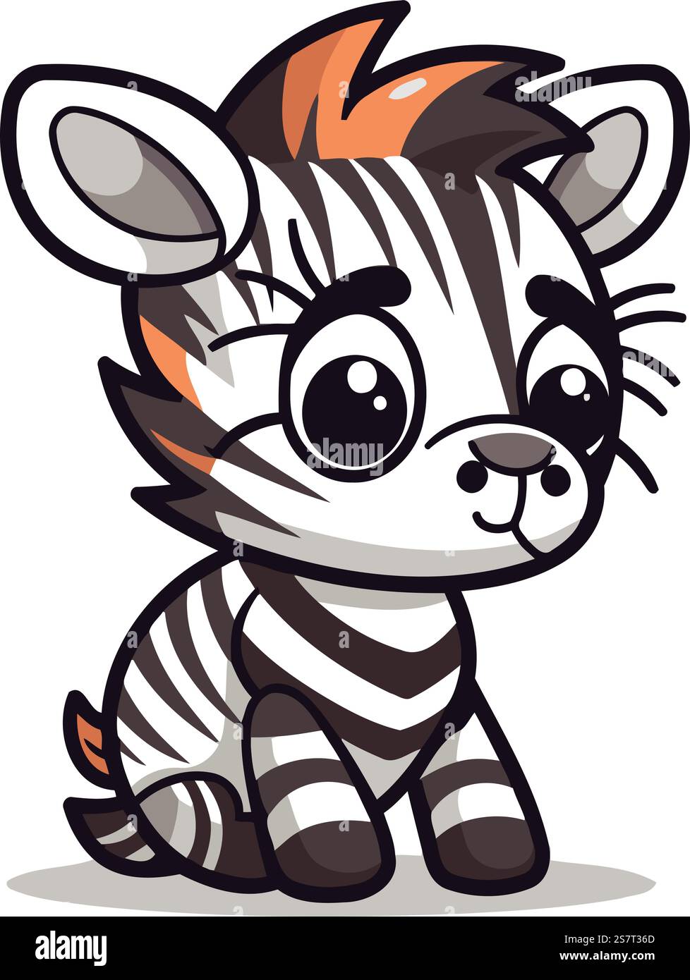 Cute cartoon zebra. Vector illustration isolated on white background ...