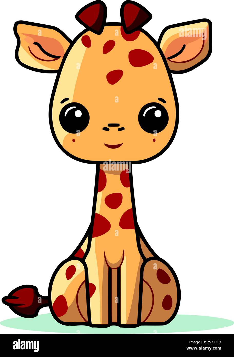 Cute cartoon giraffe. Vector illustration isolated on white background ...