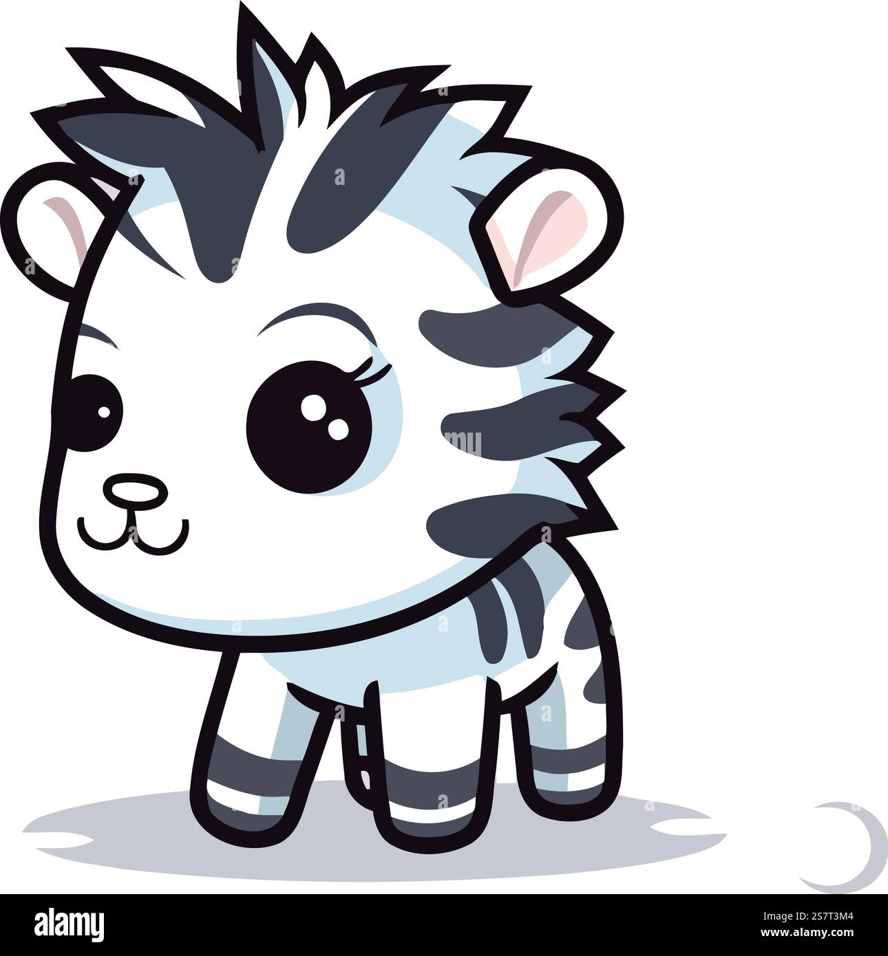 Cute cartoon zebra isolated on white background. Vector illustration ...