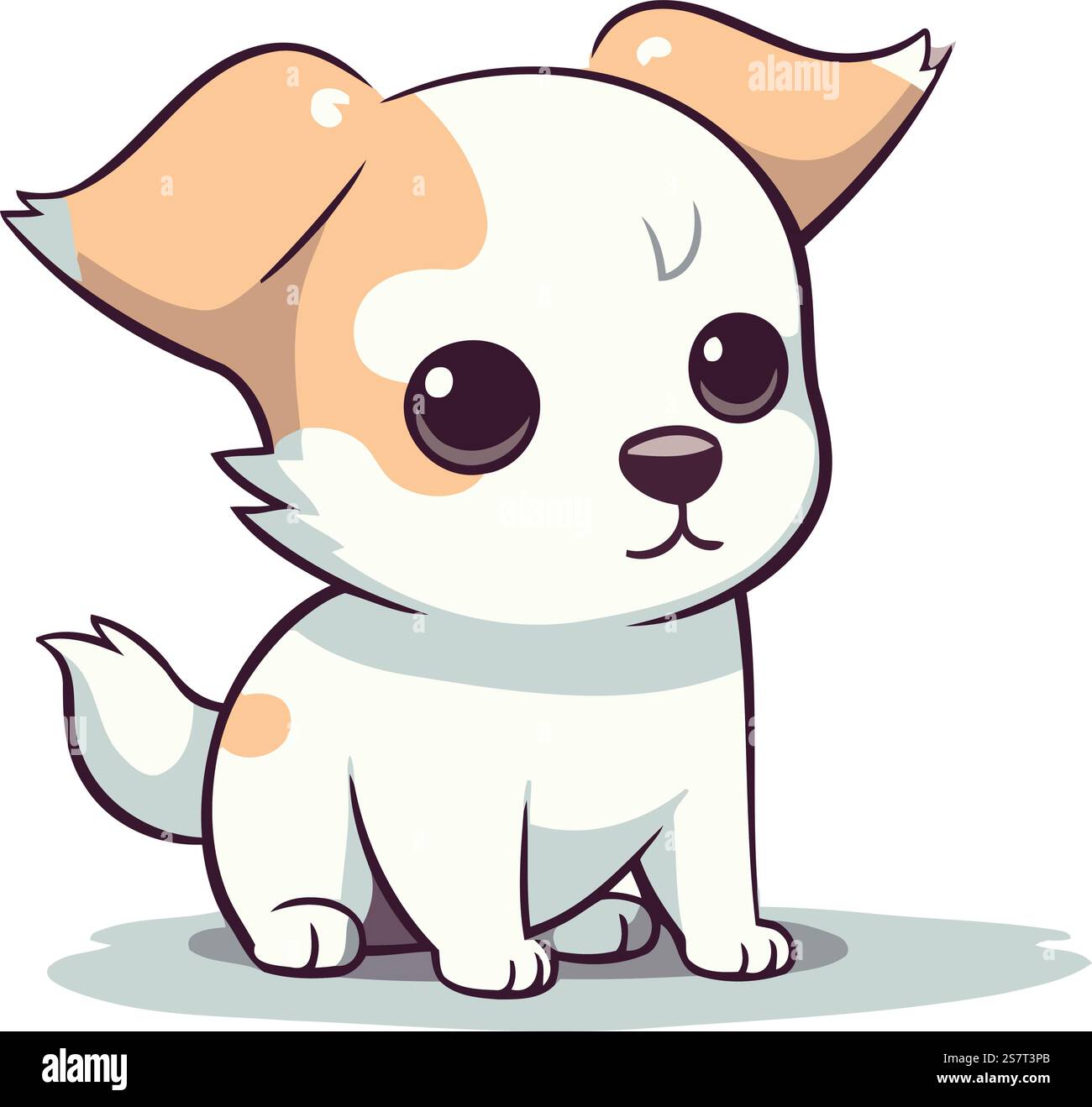 Cute cartoon dog. Vector illustration isolated on a white background ...