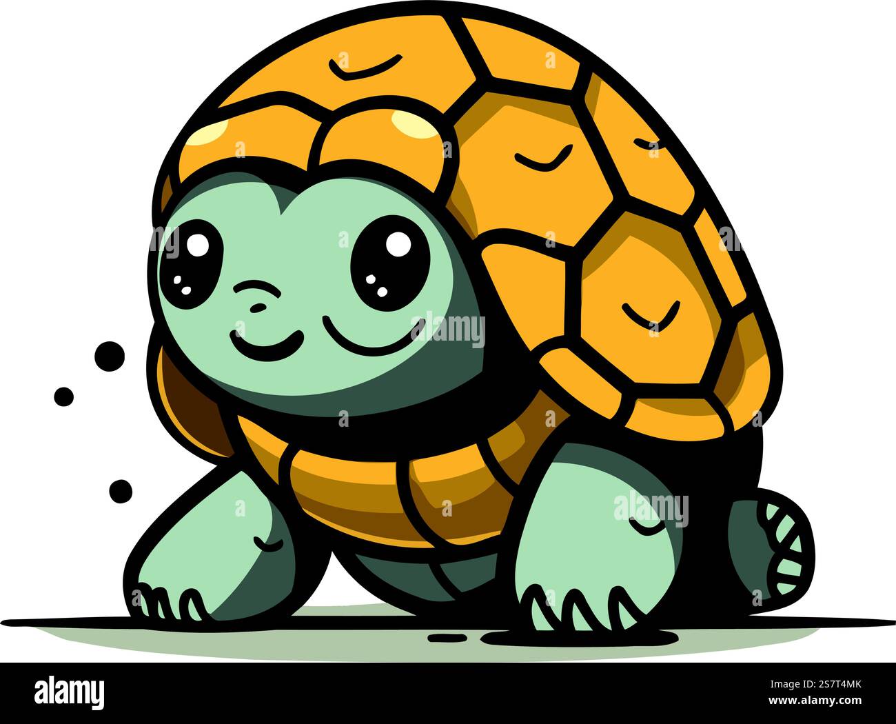Cute cartoon turtle. Vector illustration isolated on a white background ...