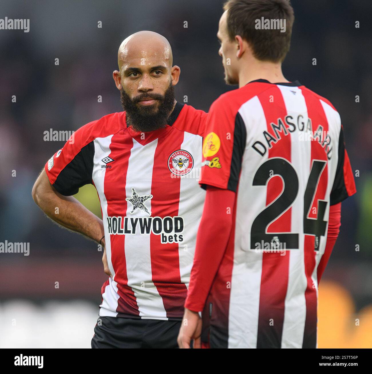 London, UK. 18th Jan, 2025. Brentford v Liverpool - Premier League - Gtech Community Stadium. Brentford's Bryan Mbeumo in action. Picture Credit: Mark Pain/Alamy Live News Stock Photo