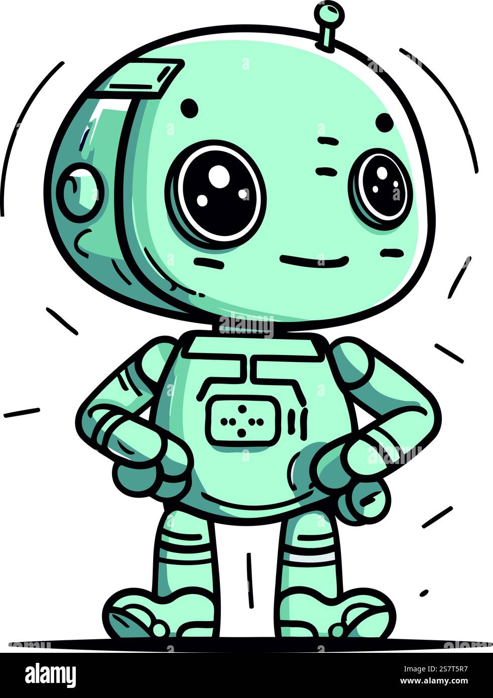 Cute cartoon robot. Vector illustration of a cute little robot Stock ...