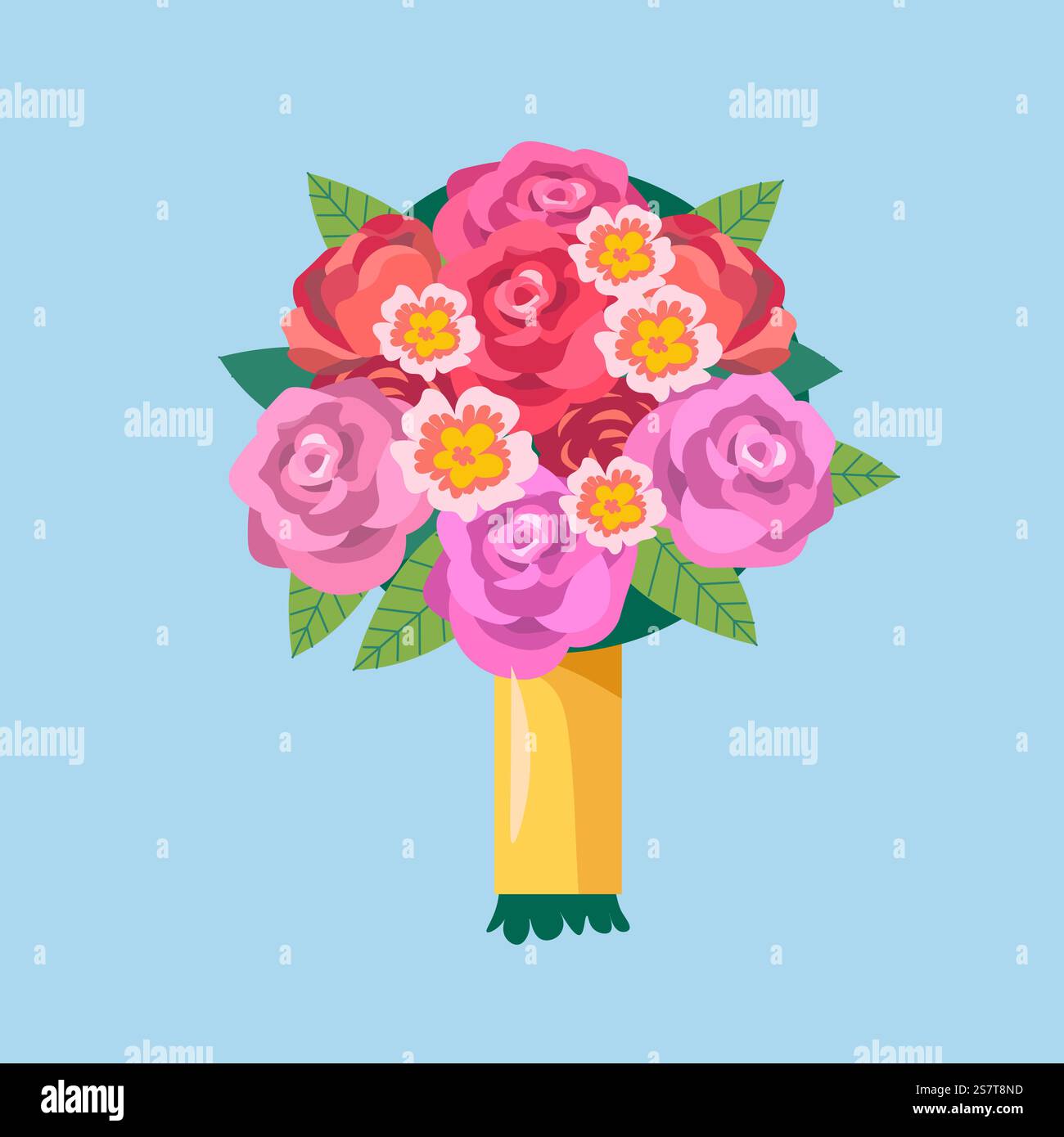 Floral Bouquet With Roses Vector Stock Vector Image & Art - Alamy