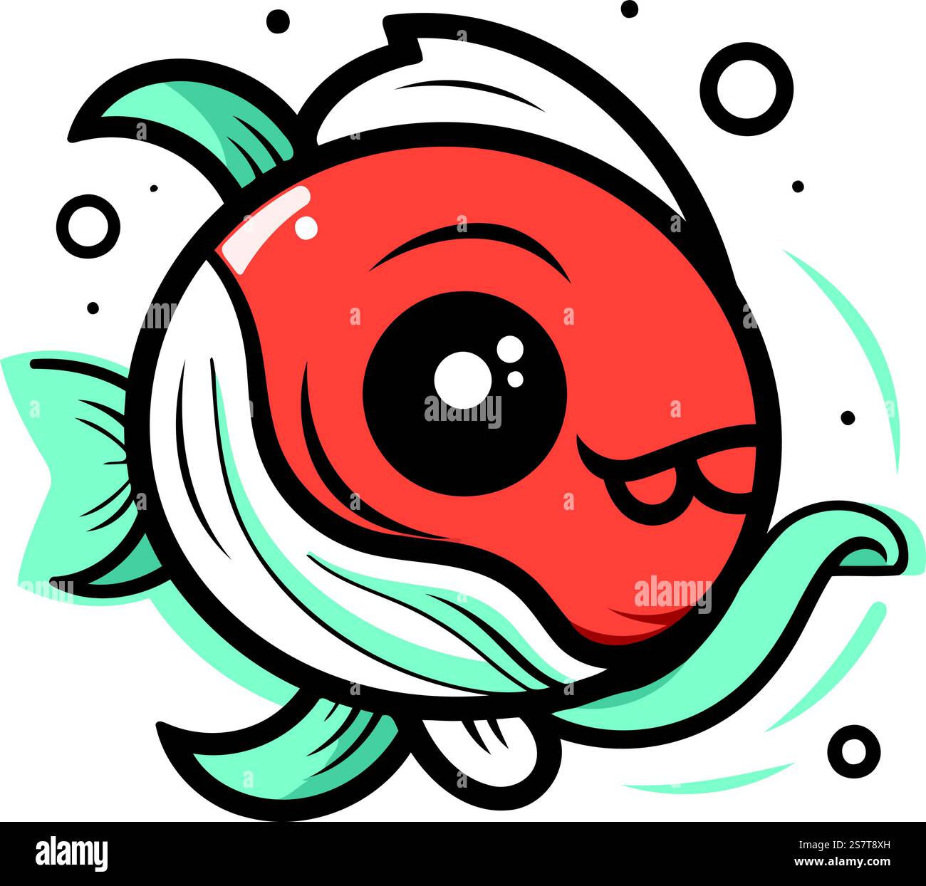 Cartoon fish. Vector illustration. Isolated on white background Stock ...